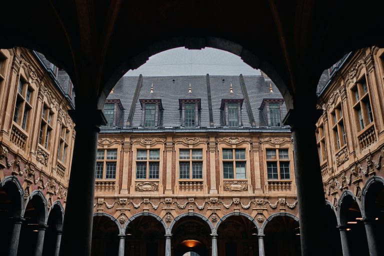 The famous historic Vieille Bourse in Lille in France